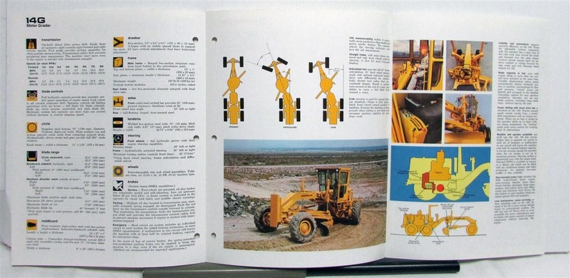 1975 CAT No 14G Road Motor Grader Construction Specifications Sales Tri-Folder gallery
