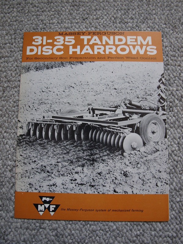 Massey-Harris-Ferguson 31 & 35 Tandem Disk Harrow Vintage Brochure Orig MINT ’58