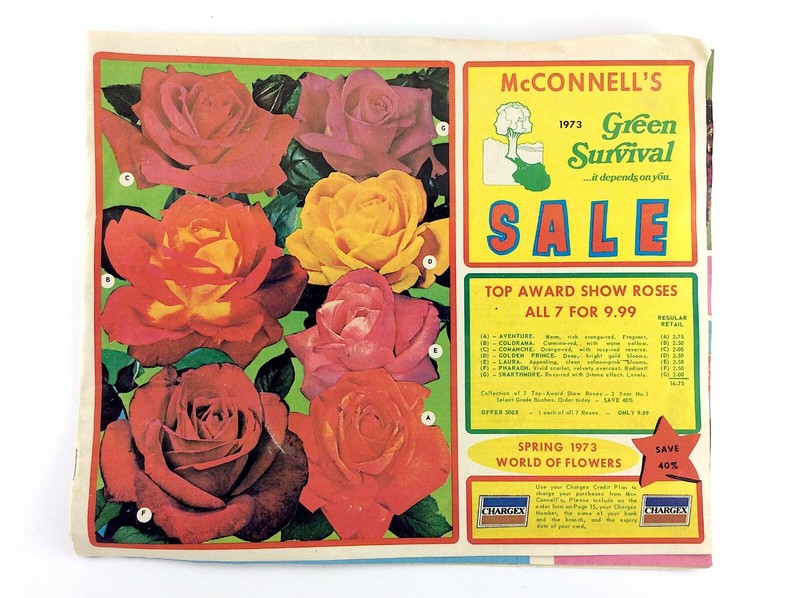 Spring 1973 McConnels Green Survival World of Flowers Plants Sale Catalog L315