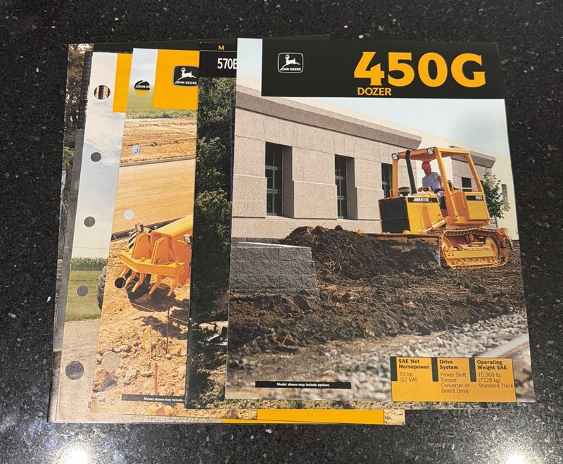 Lot Of 6 Vintage John Deere Construction Equipment Sales Brochures
