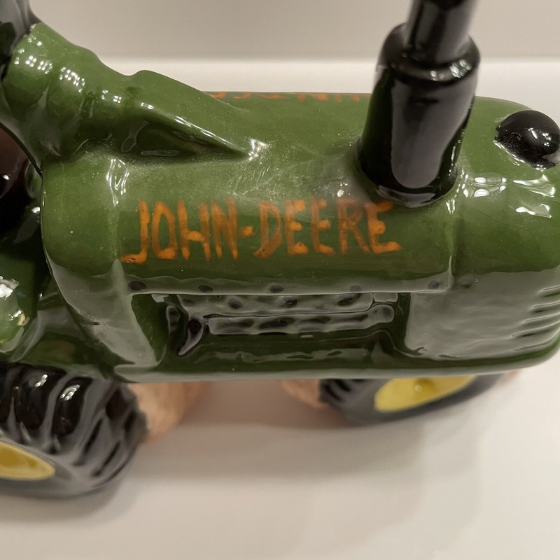 John Deere Ceramic Tractor Handmade Hobby Piece Green Yellow John Deere Tractor gallery