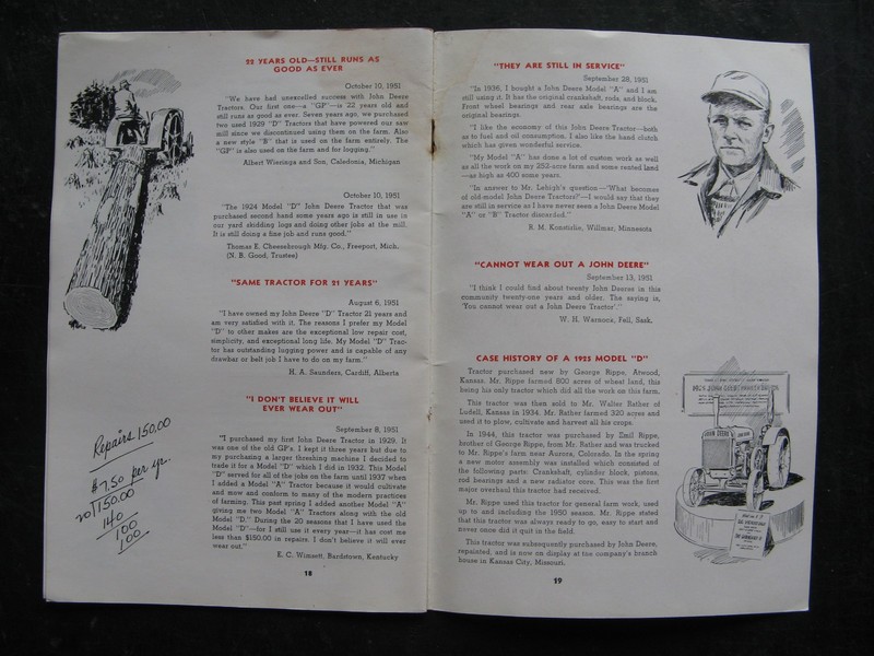 1951 WHAT HAPPENS to OLD MODEL JOHN DEERE TRACTORS ? Sales Booklet VINTAGE gallery