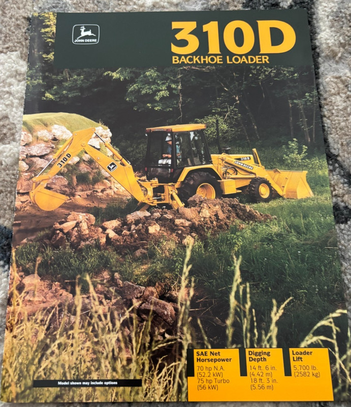 John Deere 310D Backhoe Loader For 1993 Brochure CWPA26