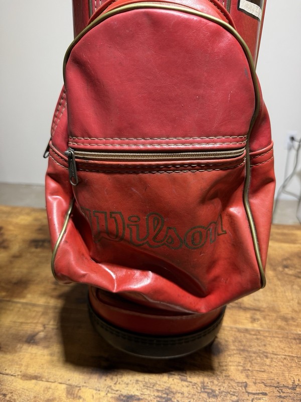 Rare Vintage Wilson Golf Bag Red Farmall International Harvester Hand Painted gallery