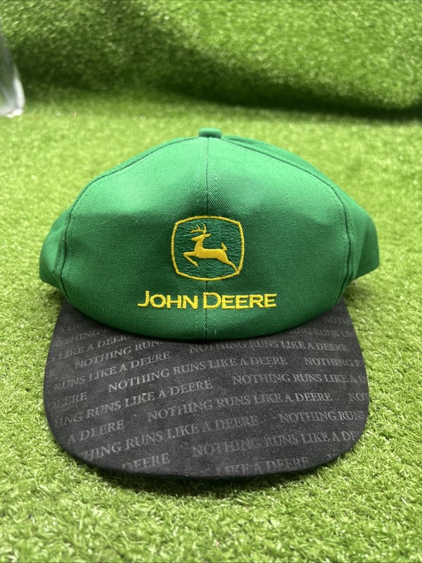 USA K Products John Deere Green W/ Black Suede All Over Bill Snapback Hat