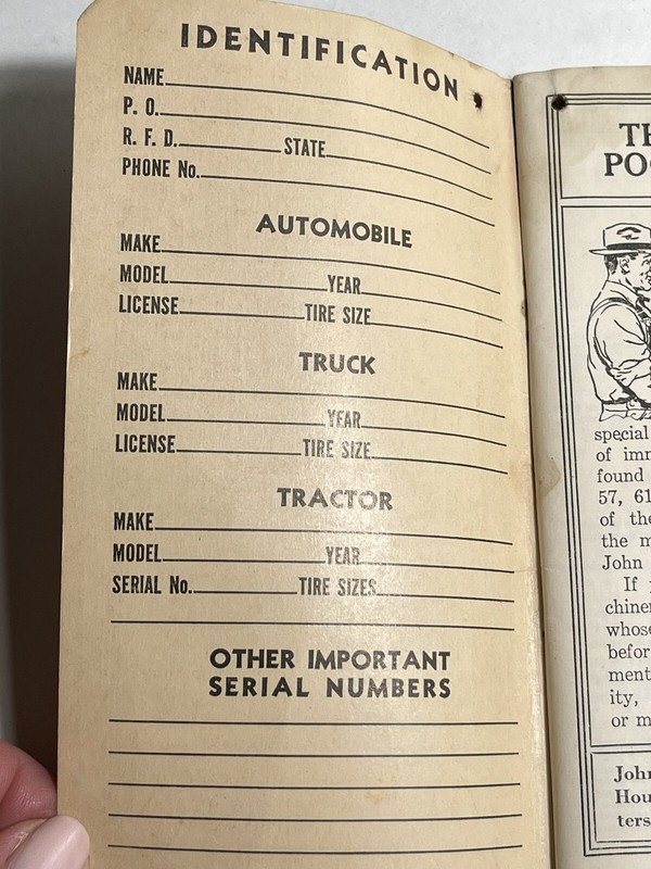 Vintage 1950 John Deere Farmer's Pocket Ledger Tractors Farm Equipment gallery