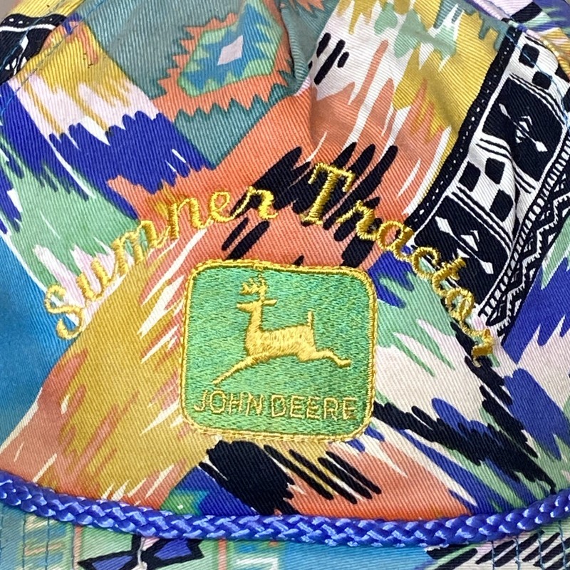 John Deere Trucker Hat Summer Tractor Colorful Paint Design San Sun Vintage Y2k gallery