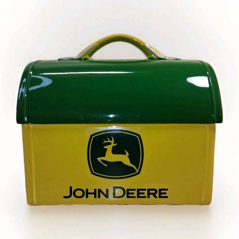 John Deere Licensed Ceramic Lunch Box Cookie Jar by Gibson GUC