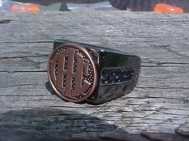 International Harvester IHC Black Chrome Ring Size #12 NOS Unique Hi-Quality