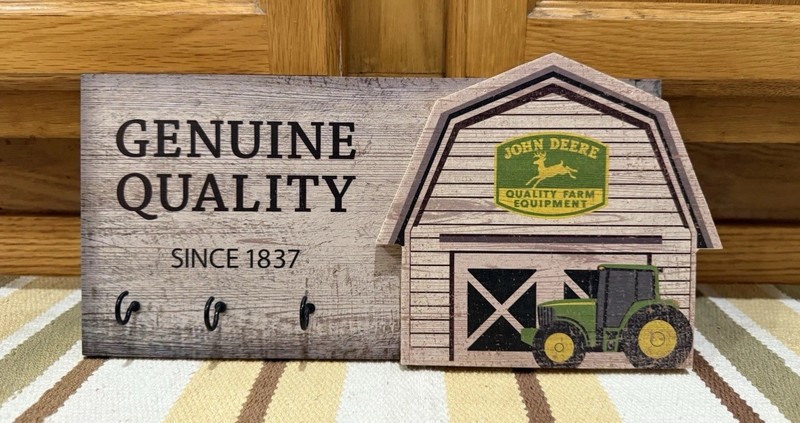 John Deere Key Holder Sign Genuine Quality Barn Farm Tractor Parts Wall Decor
