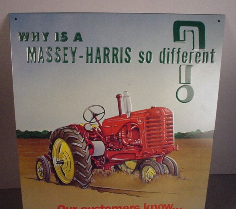 Massey Harris Farm Tractors tin sign metal advertising 16 x 14 Made in USA gallery