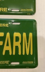 John Deere License Plate “BORN2FARM” Sign “Nothing Runs Like A Deere” Lot of 3