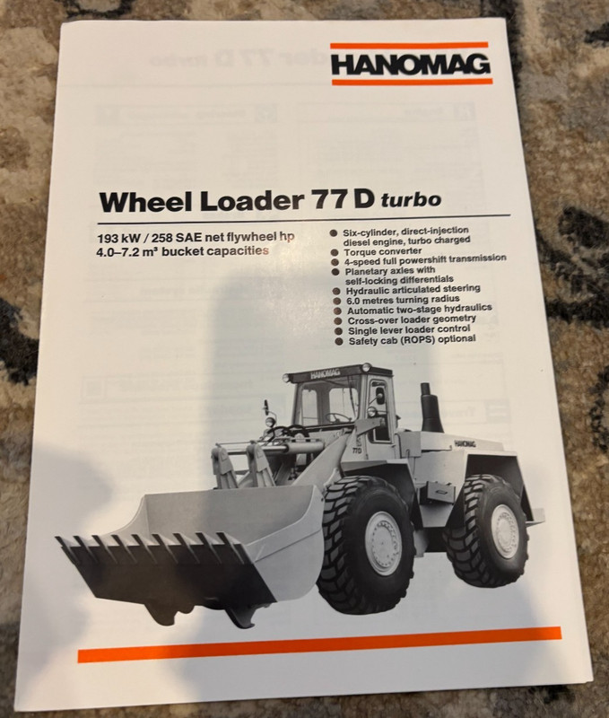 Hanomag 77D Turbo Wheel Loader Brochure AMIL25