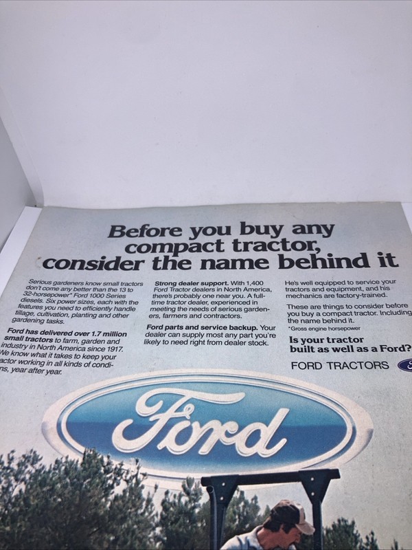 Ford Tractor Vintage Print Ad 1986 8”X11” Small Agriculture Farm Tractor VGC EP8 gallery