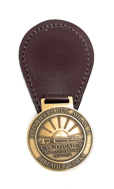 Vintage 1992 Spreaderworks 50th Anniversary UAW Local 79 Advertising Keychain gallery