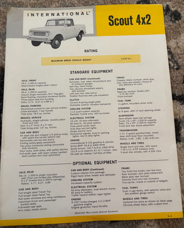 International Harvester Scout 4X2 For 1965 Brochure MWPA26 no2