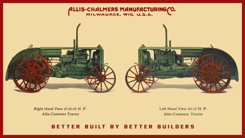 Allis Chalmers 20-35 Tractor R&L Views NEW Sign: 48″ Wide Diecut USA STEEL