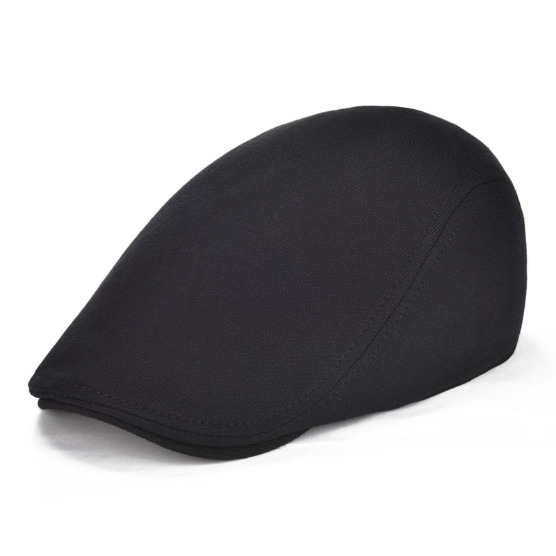 Voboom Mens Cotton Flat Ivy Gatsby Newsboy Driving Hat Cap Style2-Black