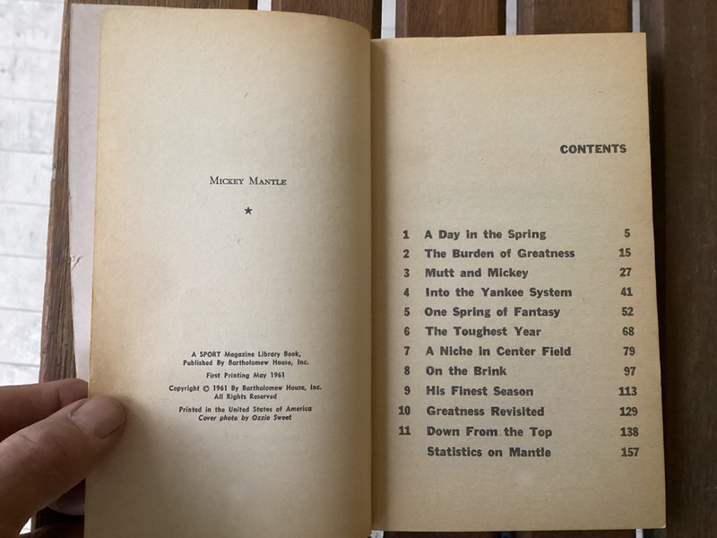 Original 1961 1st printing Mickey Mantle Indispensable Yankee Dick Schaap Book gallery