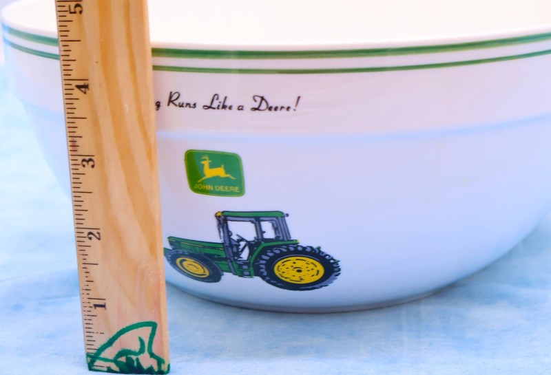 John Deere Mixing Bowl Set 3pc Nesting Ceramic Tractor Farm Kitchen Gibson gallery