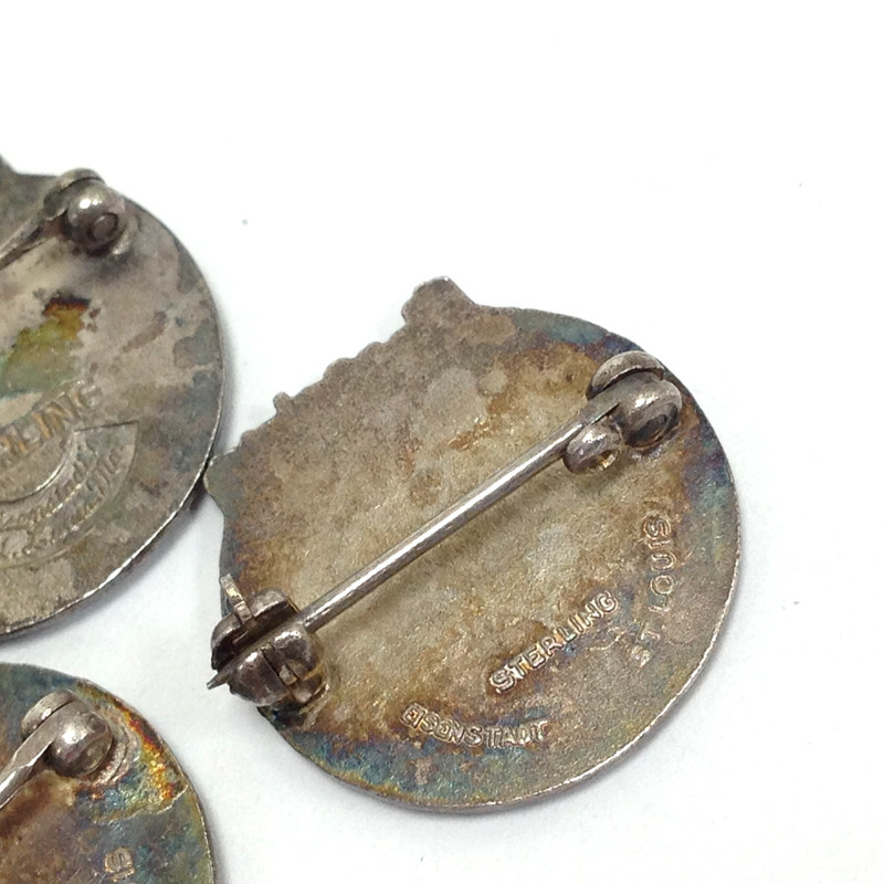 (3) Eisenstadt Sterling Silver Caterpillar Bulldozer Service Award Lapel Pin gallery