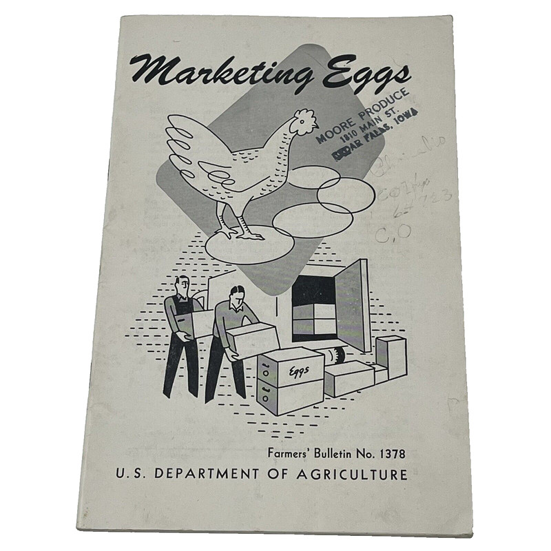 1954 Dept Of Agriculture Marketing Eggs Farmers Bulletin 1378 Booklet Brochure