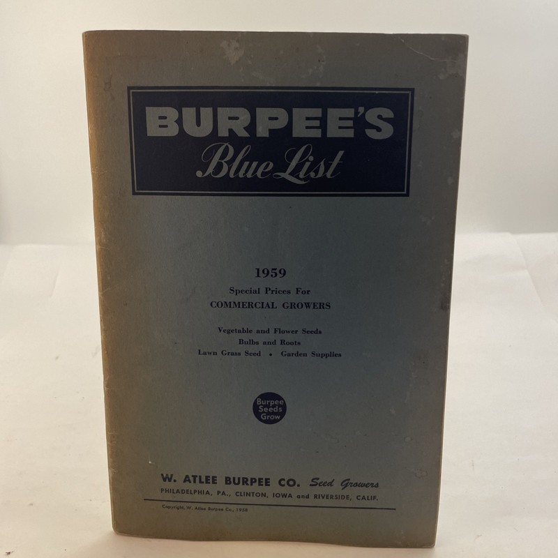 VINTAGE BURPEE SEEDS BLUE LIST 1959 SEED ADVERTISING CATALOG