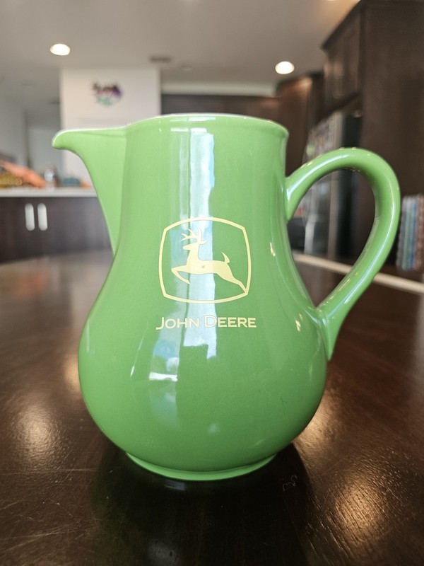 John Deere Officially Licensed Green Ceramic Pitcher 7 Inches Tall
