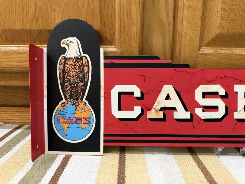 Case Farm Flange Sign Tractor Parts Eagle Double Sided Vintage Style Wall Decor gallery