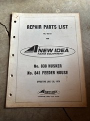 New Idea 838 Husker 841 Feeder House Parts Book Manual AMIL26