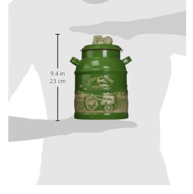 John Deere Milk Can Stoneware Vintage Tractor Cookie Jar 6934 Brand New In box gallery