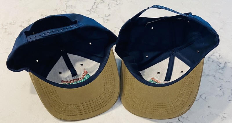 2 - "Roundup Ready" Bottom-Line Booster Cap Trucker Hat Navy Brown Embroidery gallery