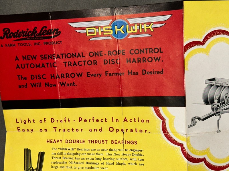 Vintage Roderick Lean Disc Harrow Sales Brochure Pamphlet gallery