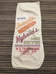 Vintage French’s Hybrid Seed Corn Cloth Bag Farm Sack Wakeman Ohio Certified