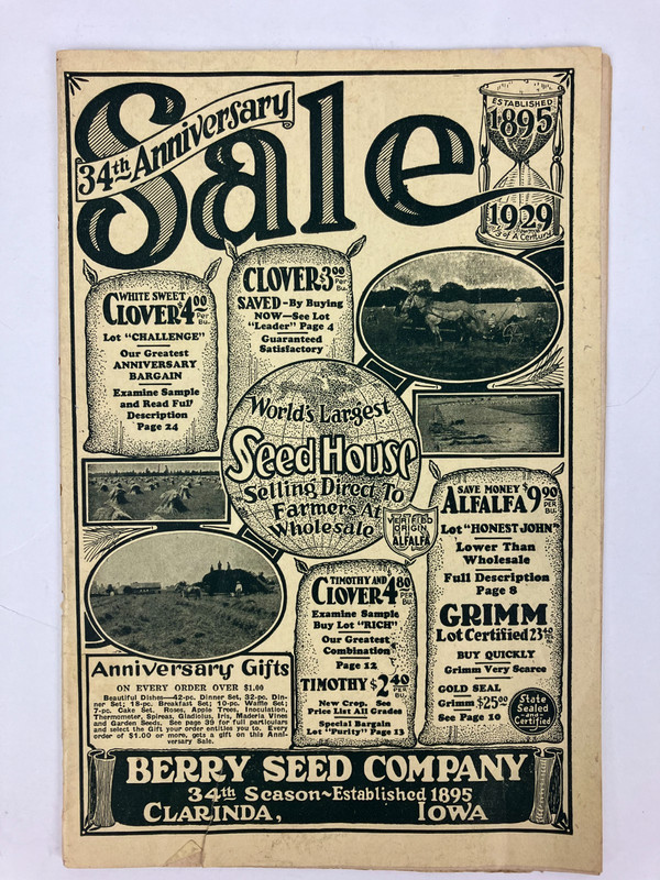 Berrys Seed Company Catalogue (1929) Clarinda, Iowa