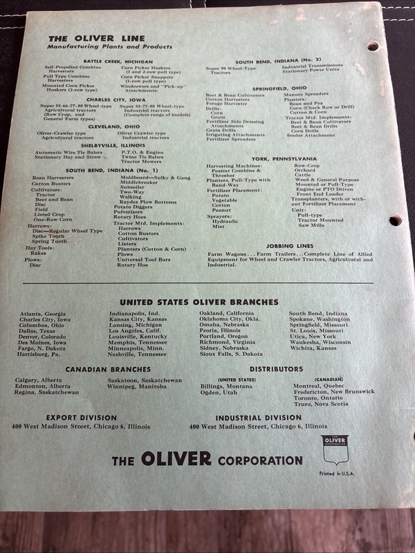Oliver Factory Model OC-3 Gas Crawler Tractor Parts Book Catalog FREE SHIPPING gallery