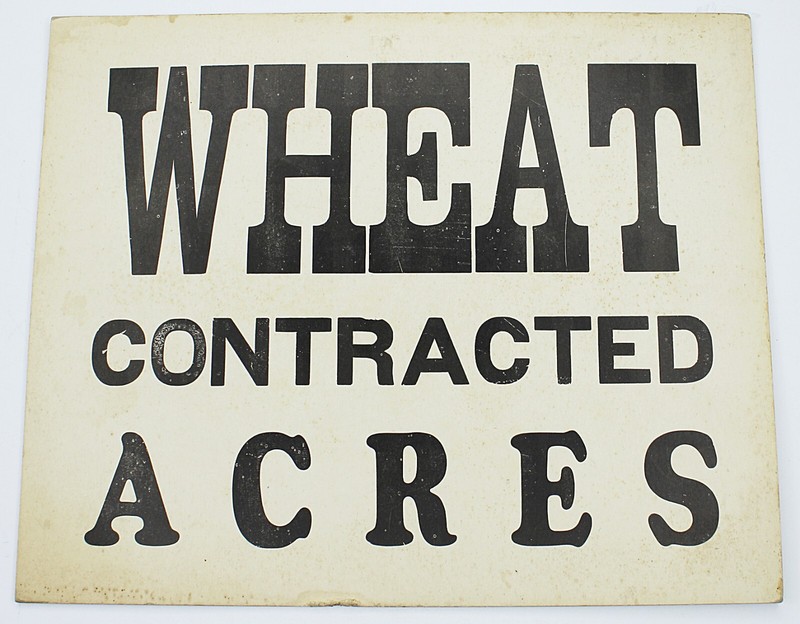 WHEAT CONTRACTED ACRES 11×9 Fence Poster 1940s