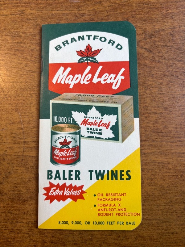 BRANTFORD MAPLE LEAF BALER TWINE BOOKLET – 1963/64 ADVERTISING