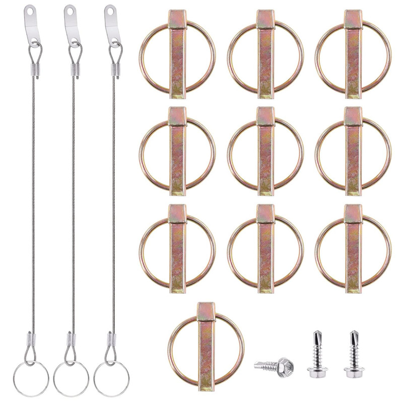 50Pcs 4 Sizes Spring-Loaded Lynch Pin Linch Pin and Stainless Steel Lanyard Cabl gallery