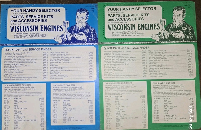 2 YOUR HANDY SELECTOR OF FACTORY AUTHORIZED PARTS FOR WISCONSIN ENGINES 70s