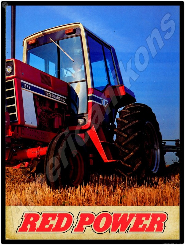 1979 International Harvester NEW Metal Sign: IH Model 986 Tractor – RED POWER