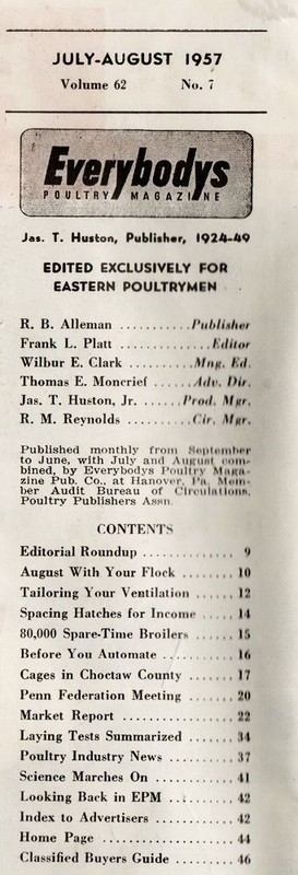 Everybody's Poultry Magazine, July-August 1957, vintage agricultural magazine gallery