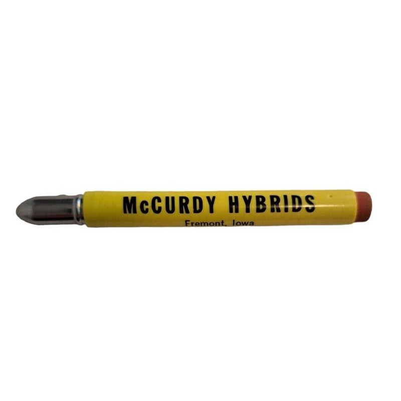 McCurdy Hybrids Fremont Iowa Seed Corn Bullet Pencil Advertising Agriculture VTG