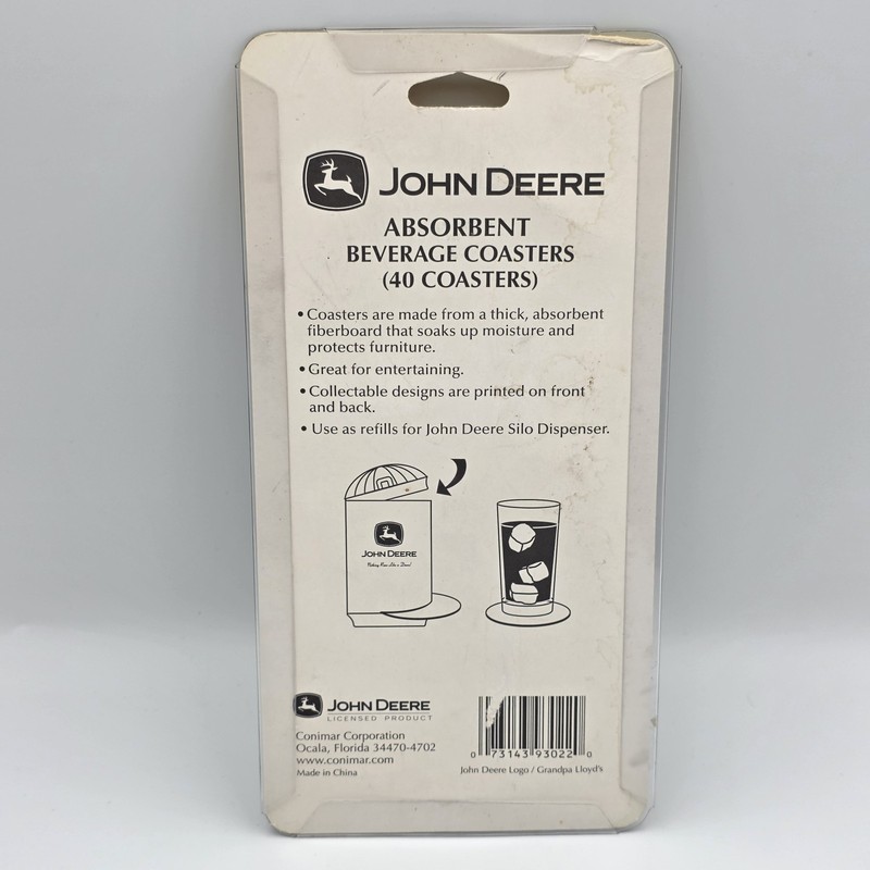 John Deere Beverage Coasters Set 40 Tractor Barn Collie Deer Logo New gallery