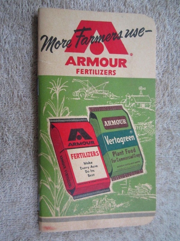 1963 ARMOUR FERTILIZERS, POCKET NOTEBOOK
