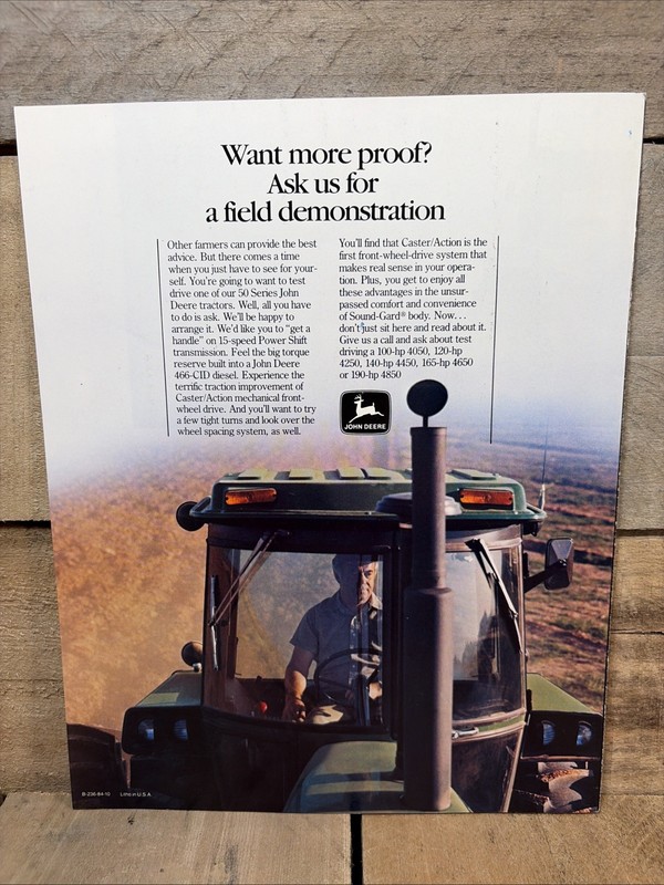 Vintage 1984 John Deere 50 Series Sales Brochure - PROOF Ask Your Neighbor HBL gallery