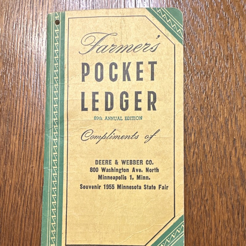 John Deere Pocket Ledger Agriculture Souvenir 1955 Minnesota State Fair