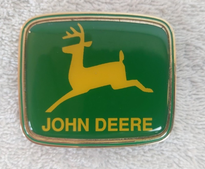 JOHN DEERE FARM TRACTOR AGRICULTURE FARMING FARMER MENS METAL BELT BUCKLE 1992 gallery