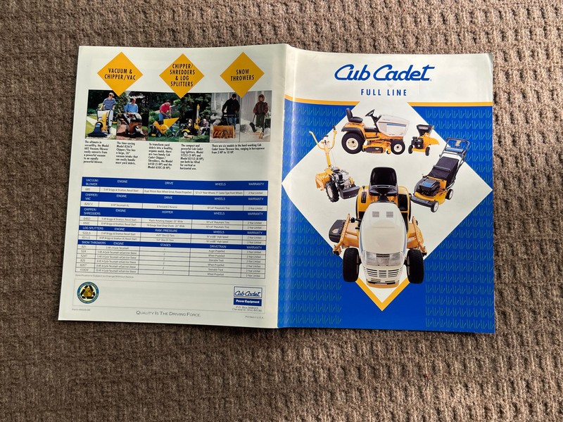 O91CUB CADET VCADET FULL LINE TRACTORS MOWERS TILLERS +++BROCHURE FORM# 9323-96