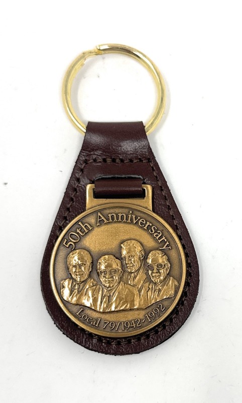 Vintage 1992 Spreaderworks 50th Anniversary UAW Local 79 Advertising Keychain